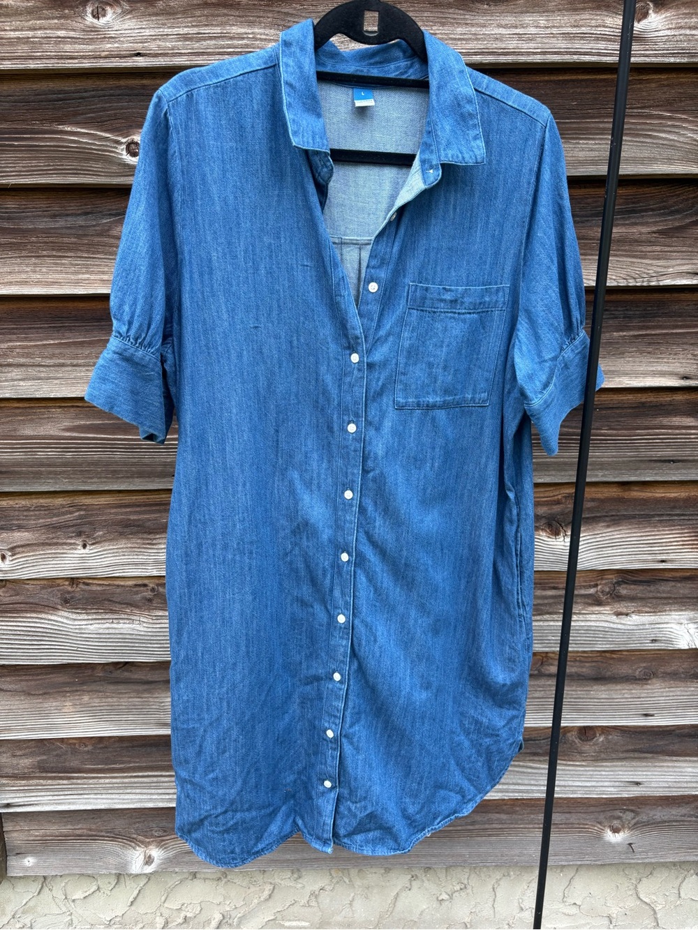 Old Navy Blue Denim Shirt Dress